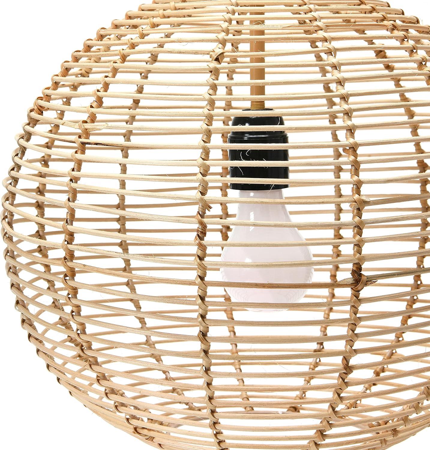 Creative Co-Op Modern Boho Hand Woven Rattan Ceiling Light, Natural