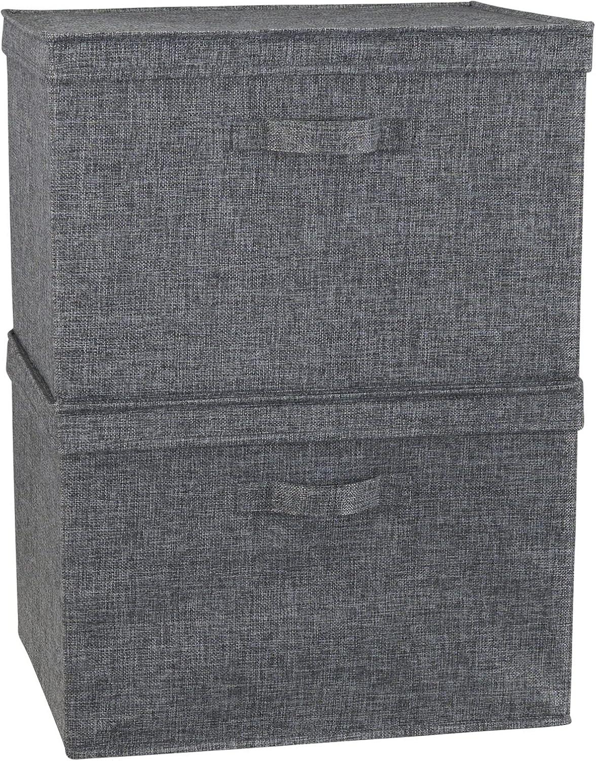 Household Essentials Household Essentials Wide Storage Box Fabric Bin (Set of 2)