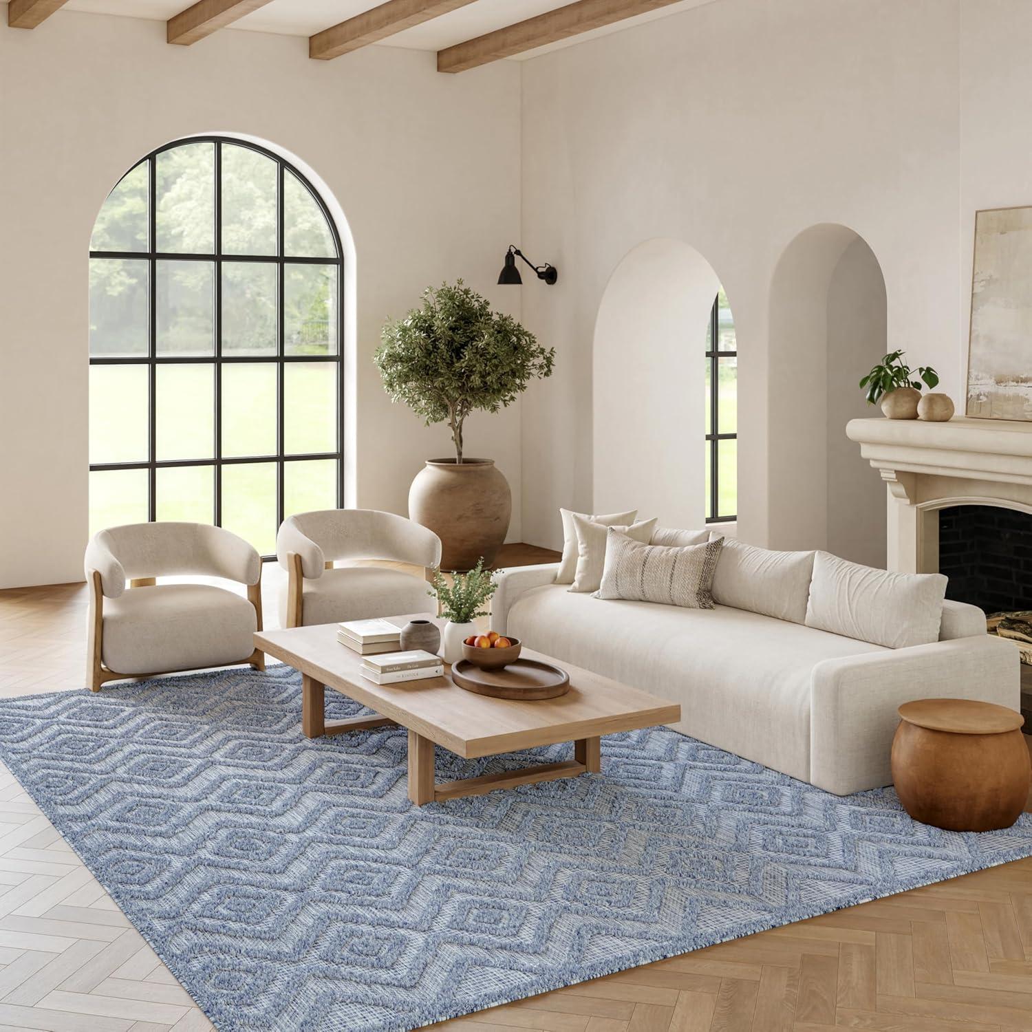 Nourison Versatile 8' x 10' Denim Blue Indoor Outdoor Rug