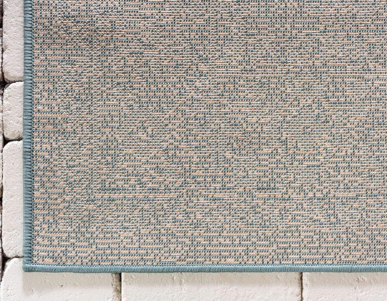 Unique Loom Outdoor Botanical Collection Area Rug - Allover (2' x 3' 1" Rectangle Light Blue/Beige)