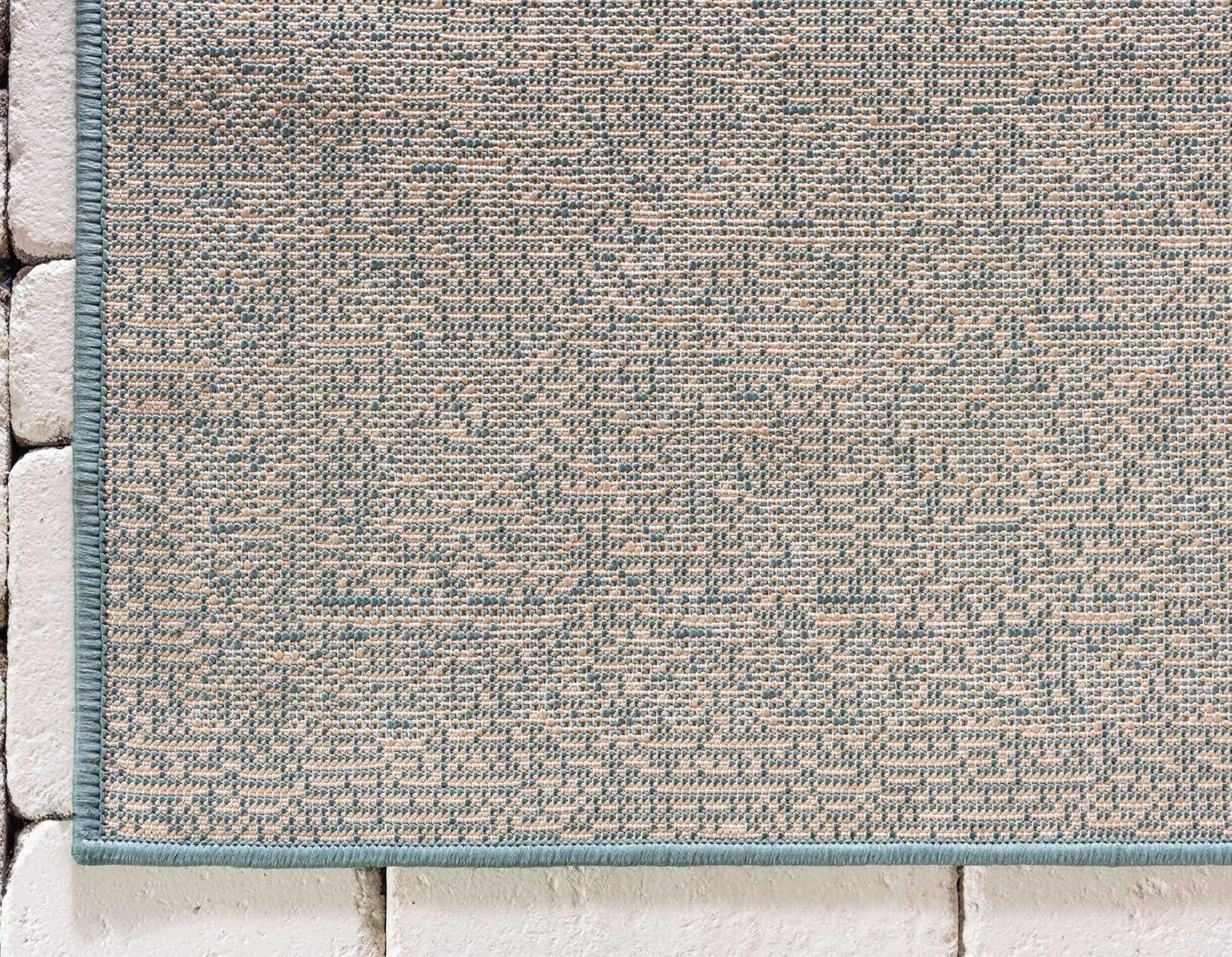 Unique Loom Outdoor Botanical Collection Area Rug - Allover (2'  x 3' 1" Rectangle Light Blue/Beige)