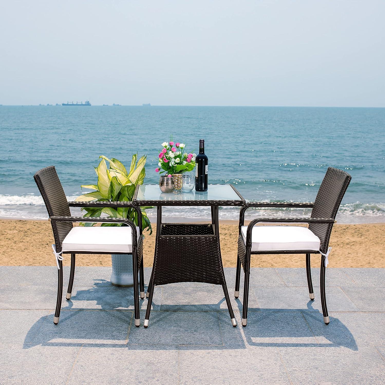 Laban Bistro Set - Outdoor - PAT7718 - Black/White - Safavieh