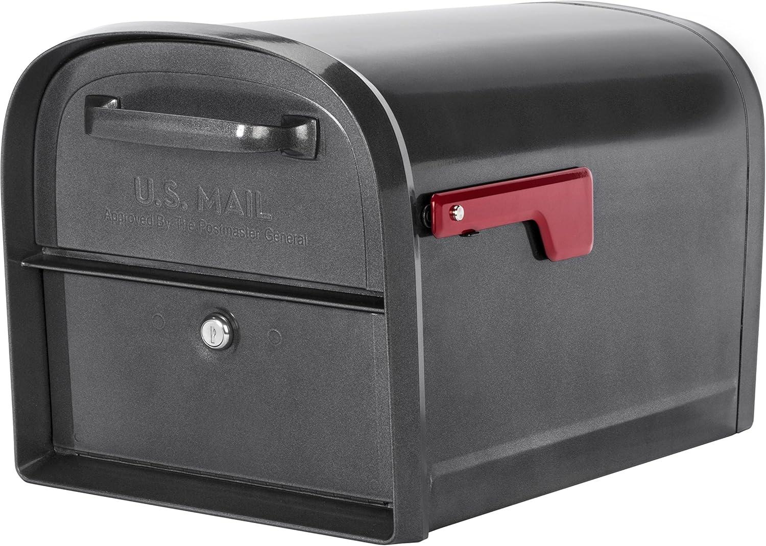 Architectural Mailboxes 6300P-10 360 deg Oasis Locking Post Mount Mailbox - Pewter - Extra Large