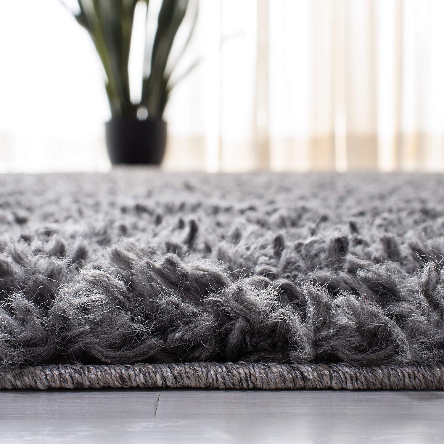 August Shag AUG200 Power Loomed Indoor Area Rug - Charcoal - 5'3"x7'6" - Safavieh