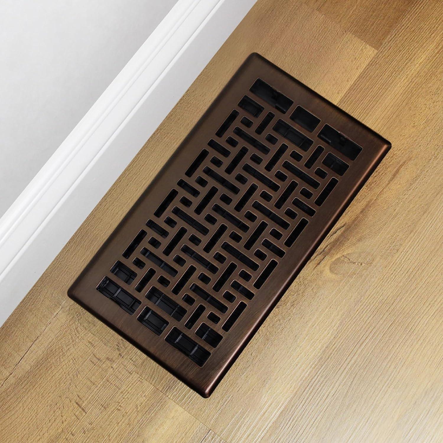 Decor Grates AJH612-RB Oriental Floor Register 6-Inch by 12-Inch Rubbed Bronze