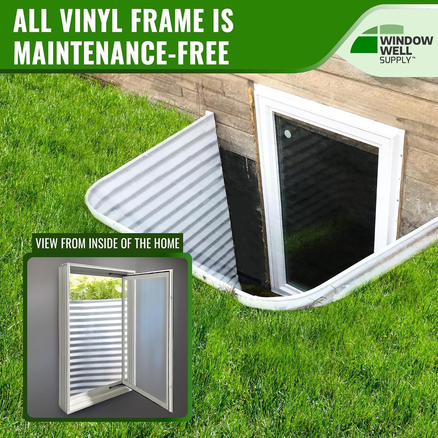 White Vinyl 36" x 36" In-Swing Casement Egress Window