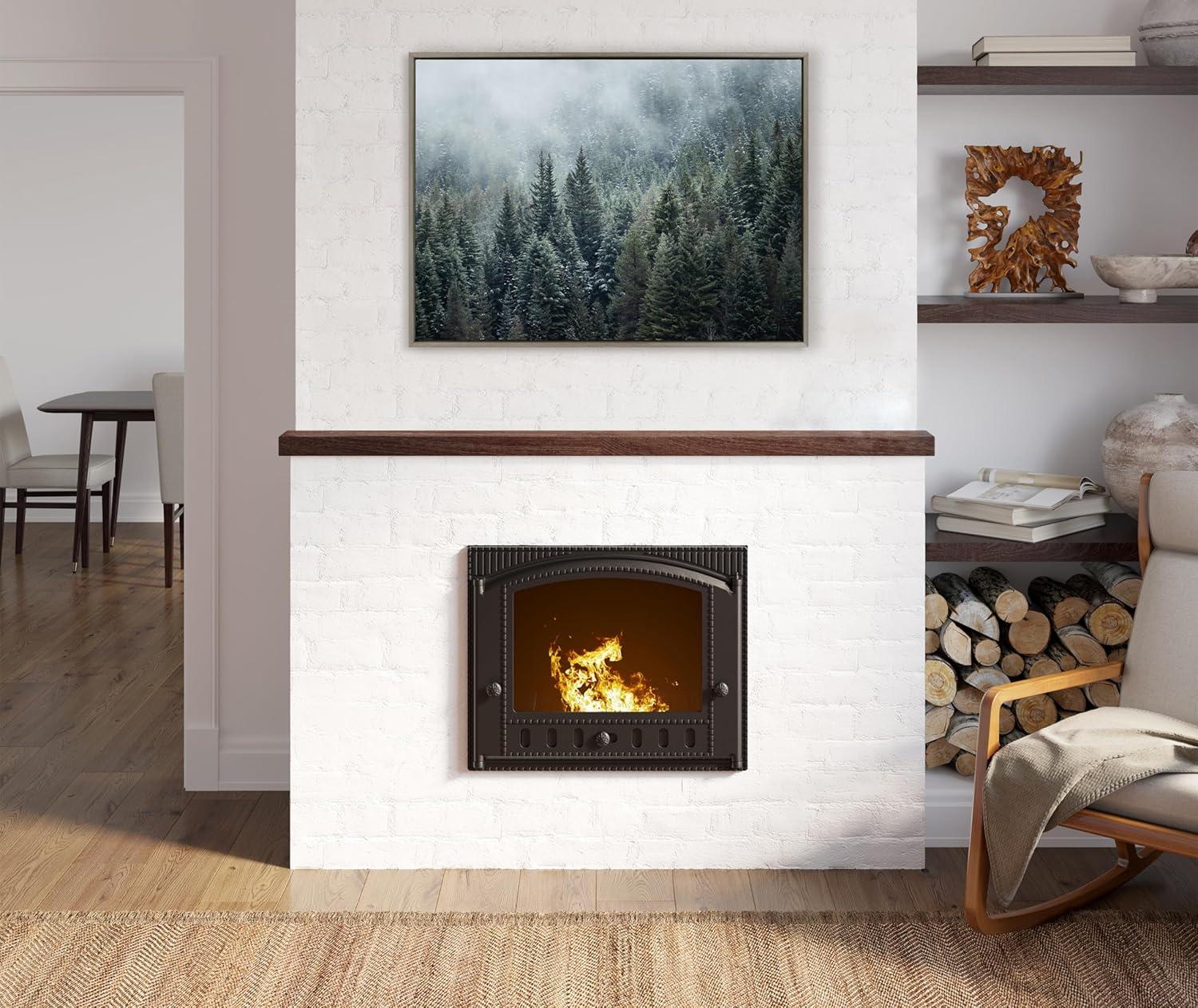 Kate & Laurel All Things Decor Sylvie Evergreen Dream 2 Wall Art: Modern Floating Canvas, Rustic Style