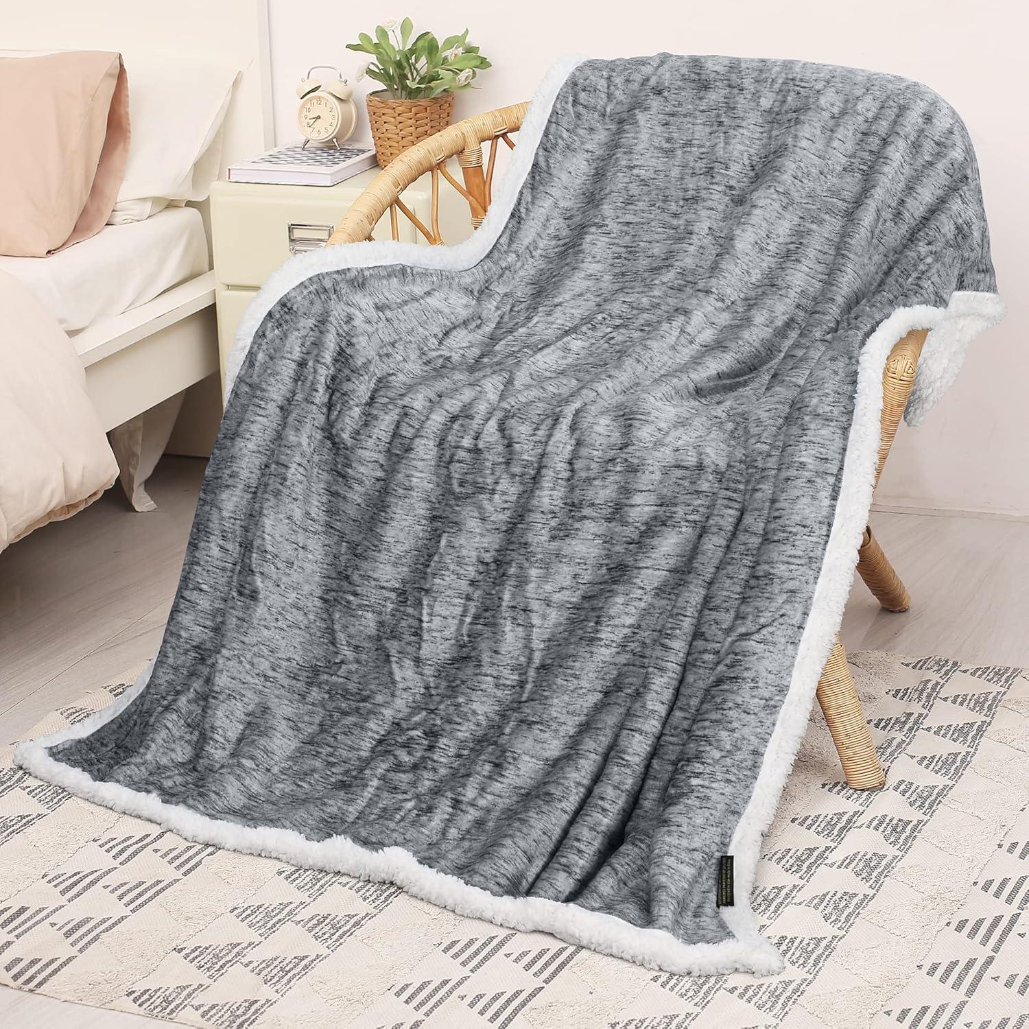 Catalonia Fleece Throw Blanket, Super Soft Fluffy Fuzzy Comfy Velvet Plush Fleece TV Blankets and Throws for Sofa, 50x60 inches, Melange