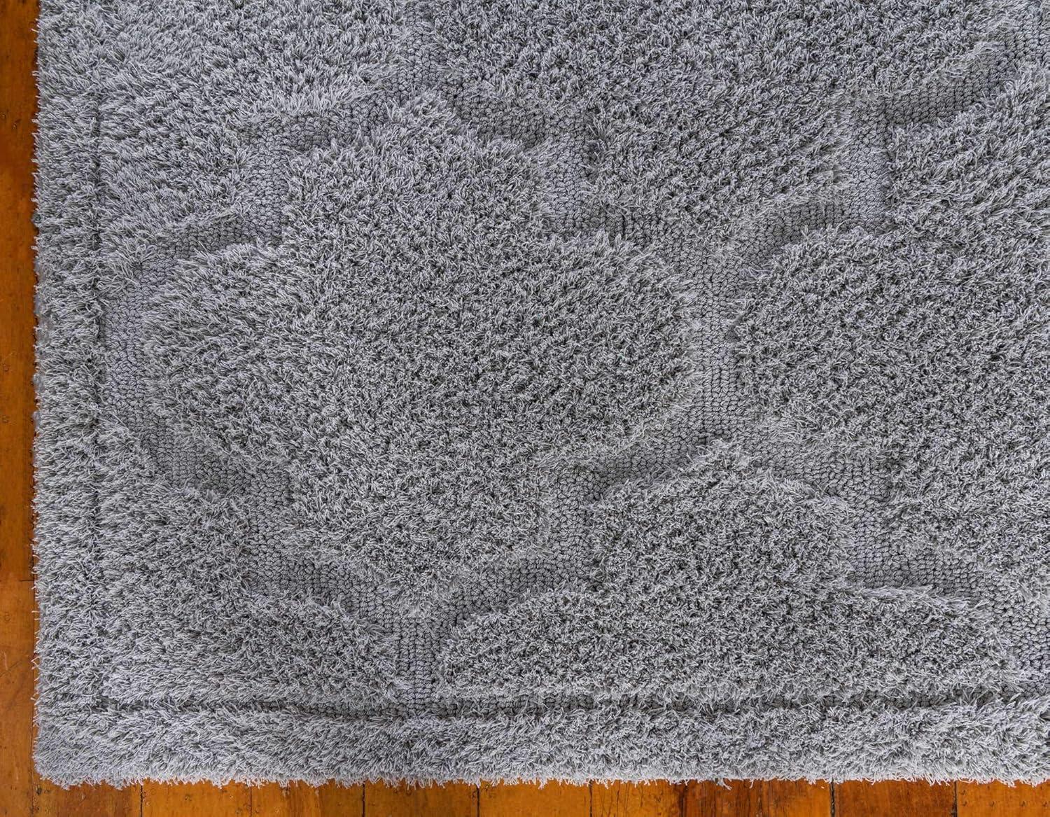Unique Loom 5' 1 x 8' 0 Gray Trellis Shag Traditional Area Rug
