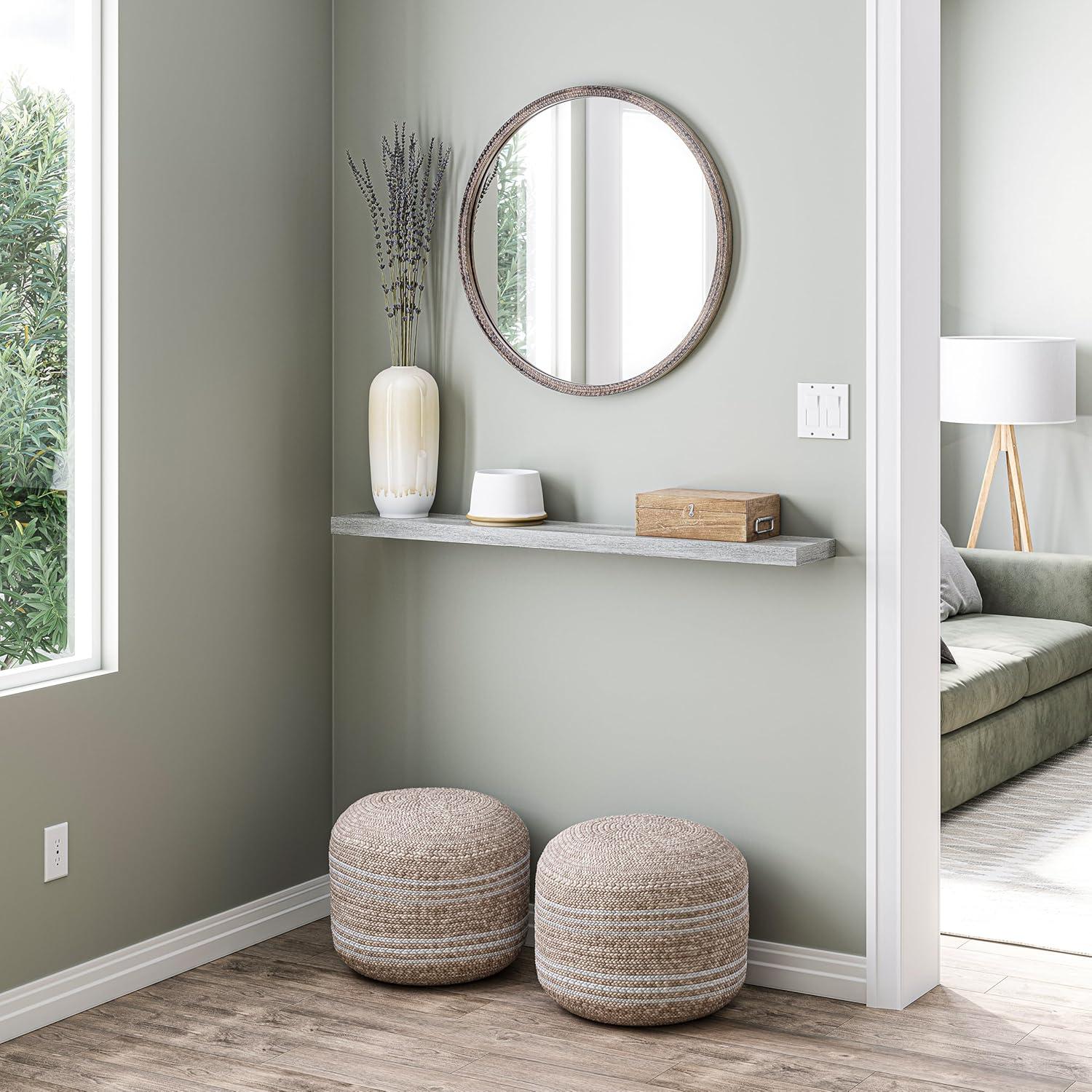 Ballucci Miami 48" W x 8" D Floating Shelves Set with Invisible Wall Mount Brackets (Set of 2)