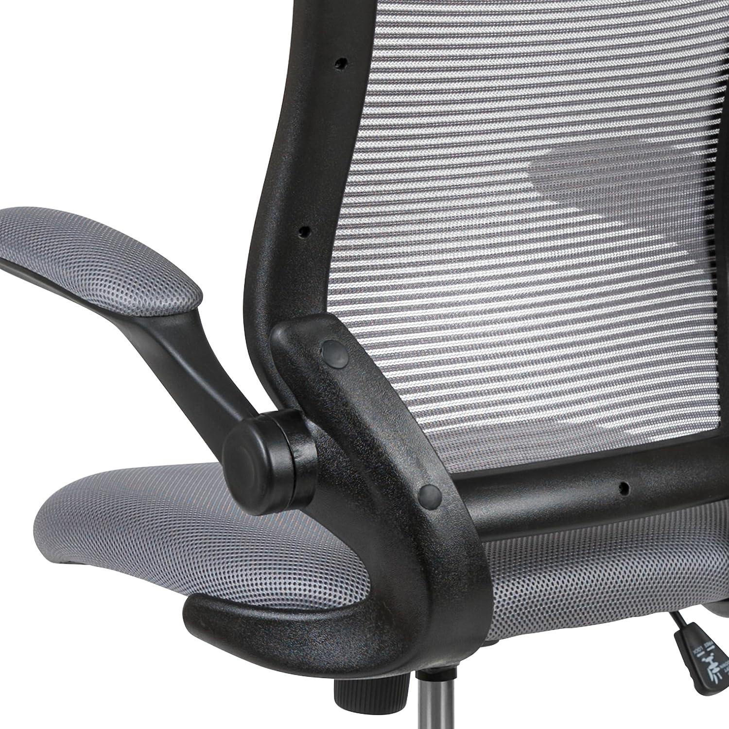 Flash Furniture Mid-Back Mesh Ergonomic Drafting Chair with Adjustable Foot Ring and Flip-Up Arms