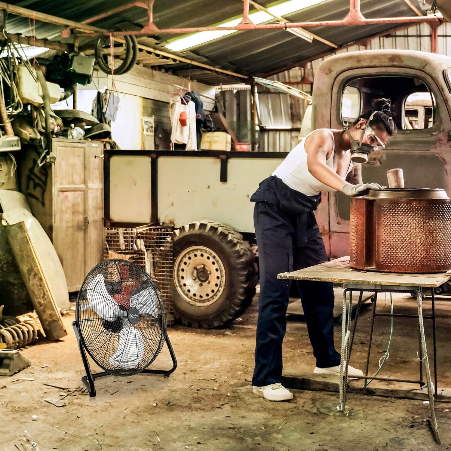 Comfort Zone 20"  Heavy-Duty All Metal Industrial Floor Fan