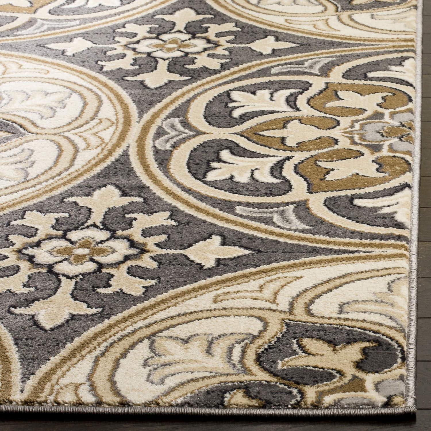 Lyndhurst LNH341 Power Loomed Area Rug - Light Grey/Beige - 4'x6' - Safavieh