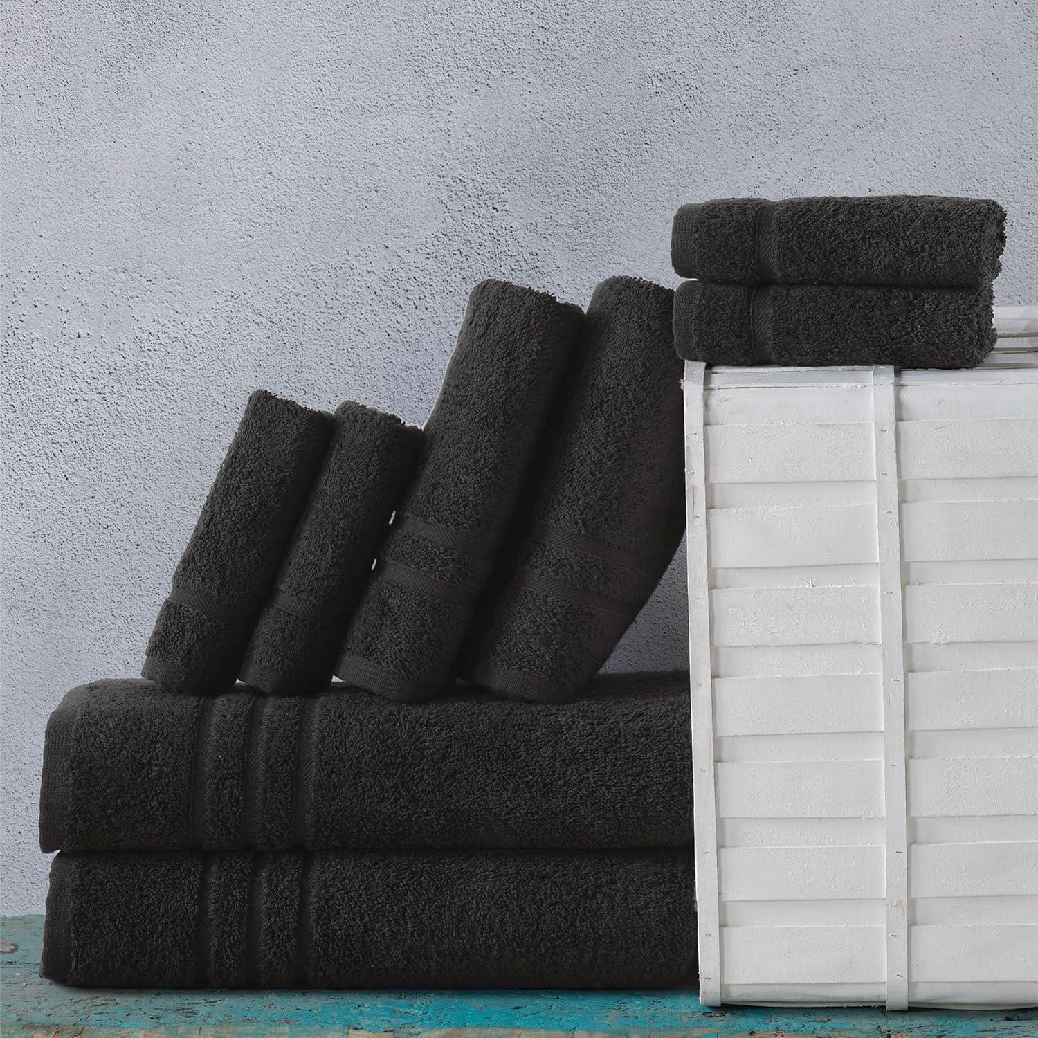 Hawmam Linen Coral 6 Piece Bath Towels Set for Bathroom Original Turkish Cotton Soft, Absorbent 2 Bath Towels, 2 Hand Towels, 2 Washcloths