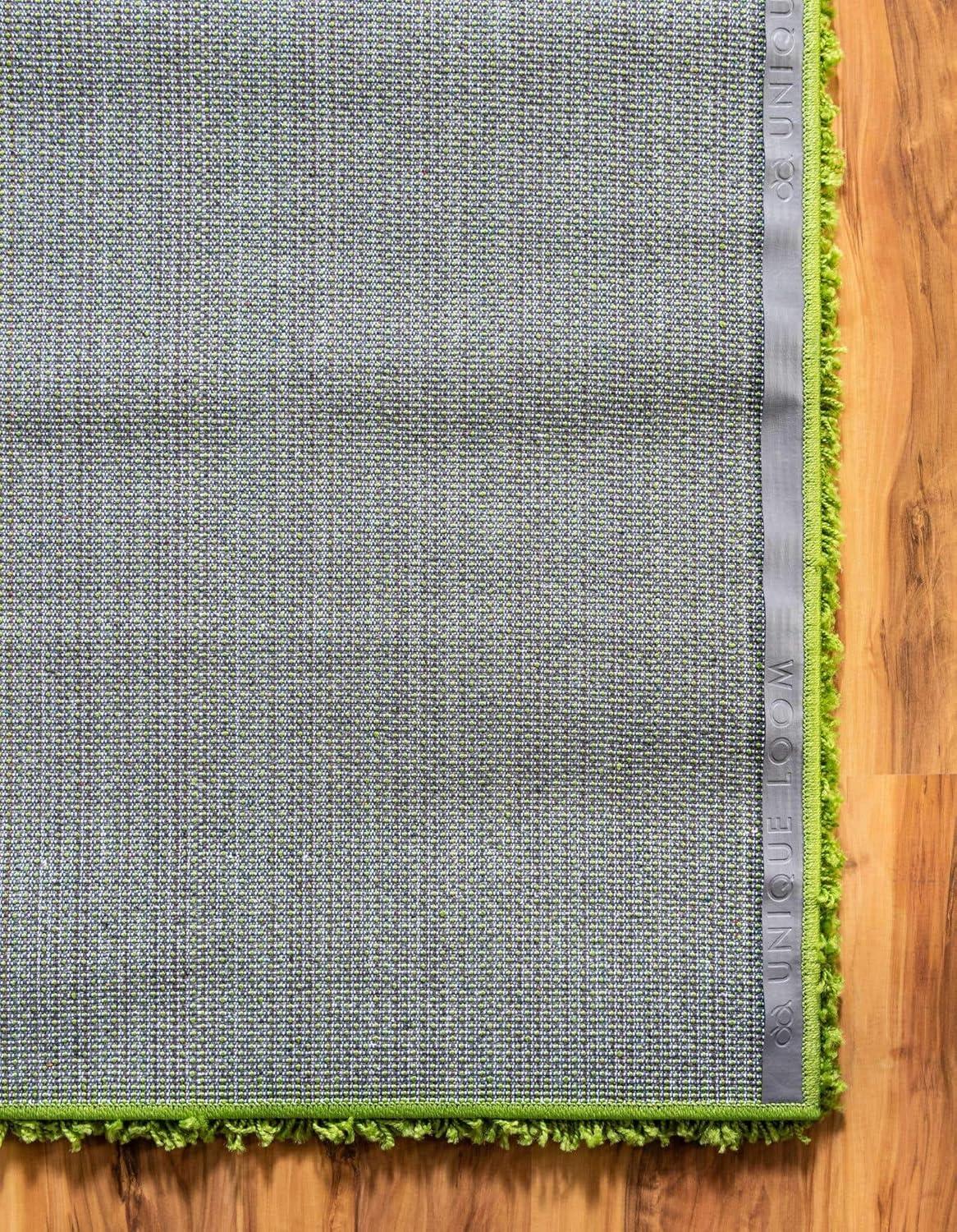 Unique Loom 2' 7 x 10' 0 Solid Shag Grass Green Area Rug