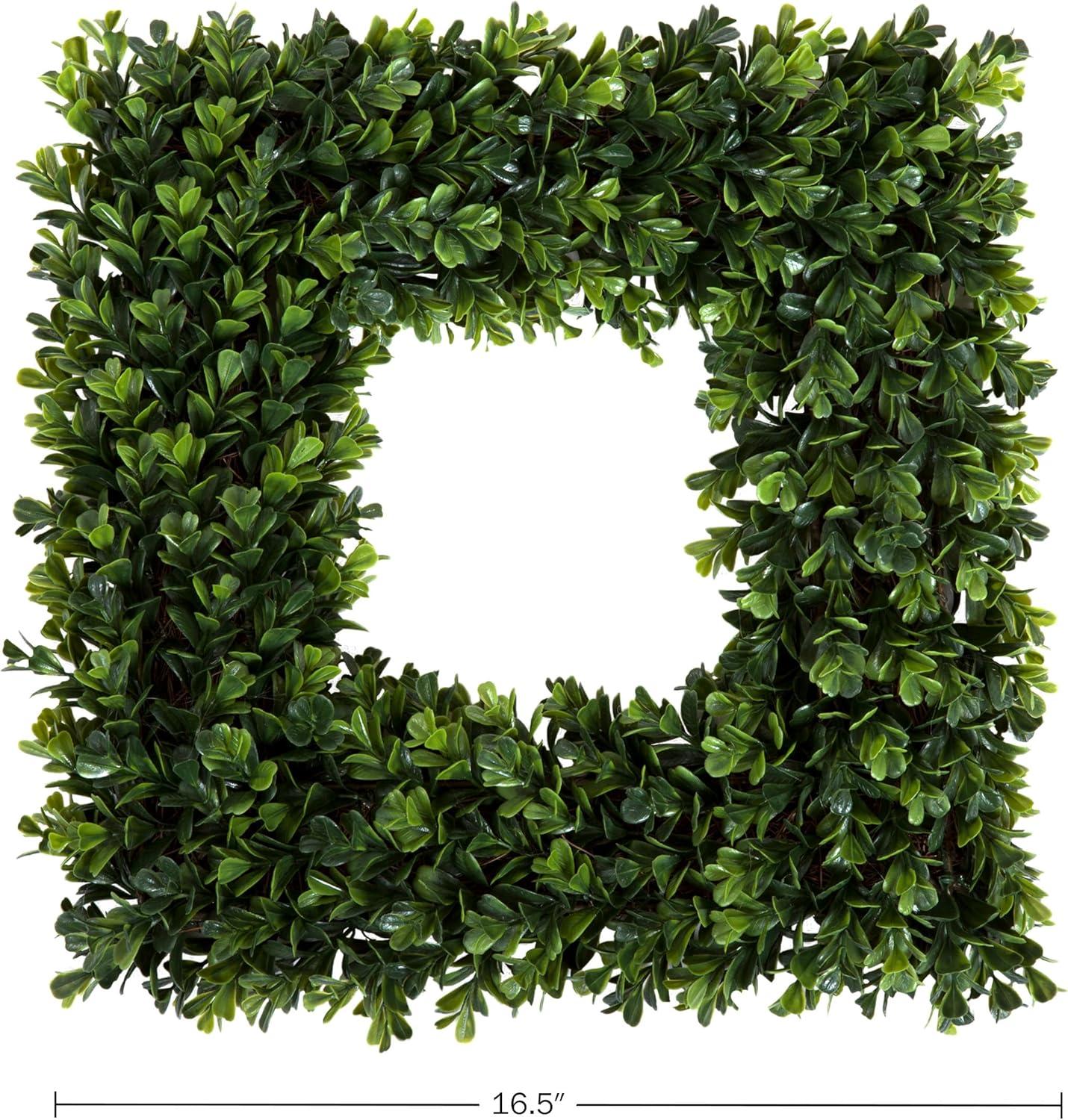 Pure Garden 16.5-Inch Outdoor/Indoor Artificial Boxwood Wreath (Green)