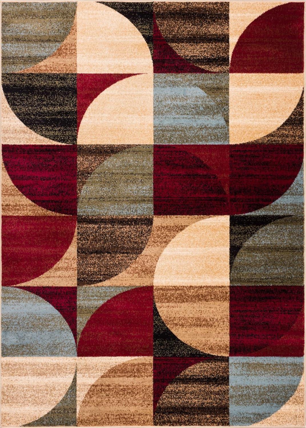 Well Woven Barclay Geometric Rustic Area Rugs, Red