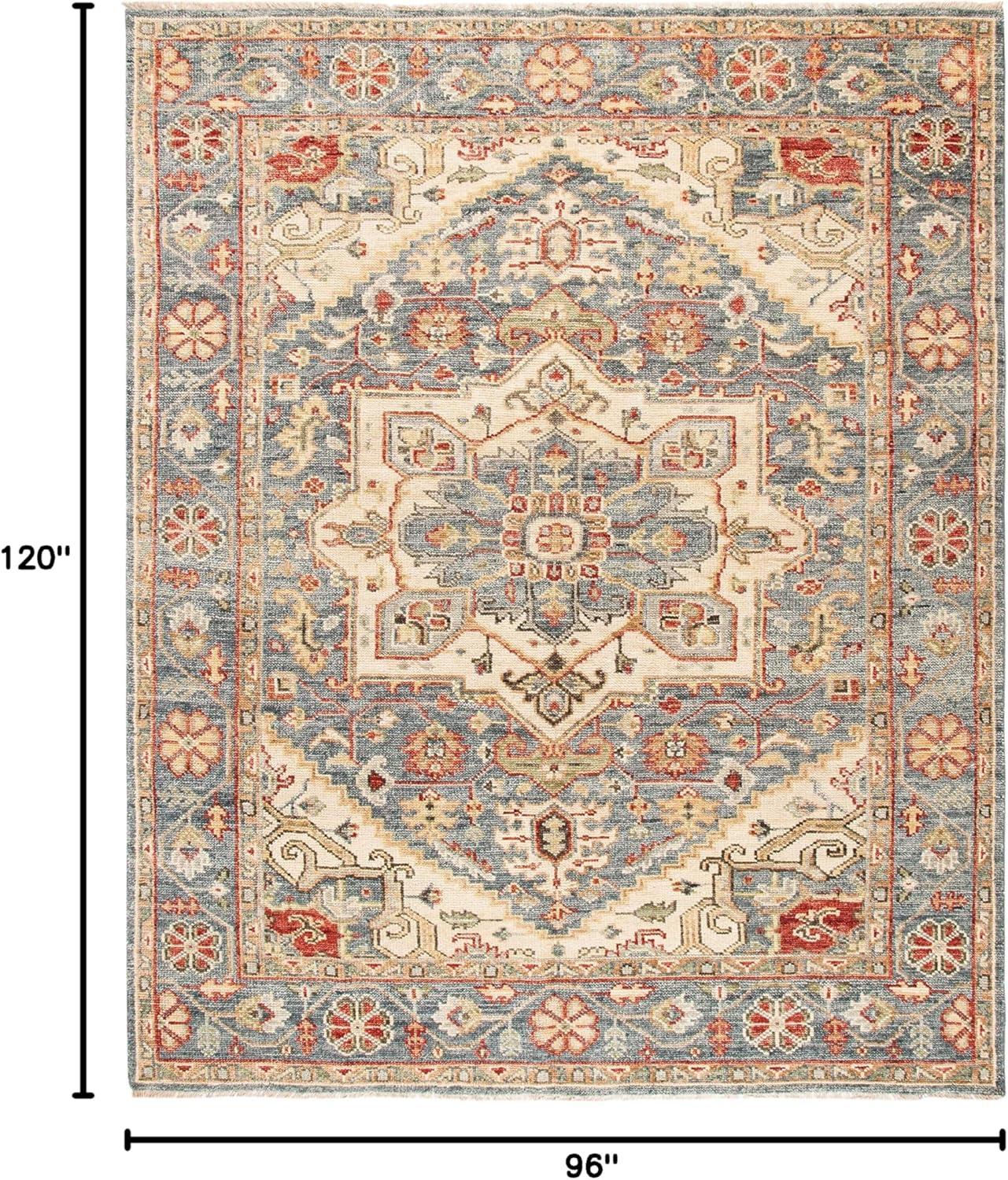 Samarkand SRK121 Hand Knotted Area Rug - Red/Blue - 8'x10' - Safavieh.