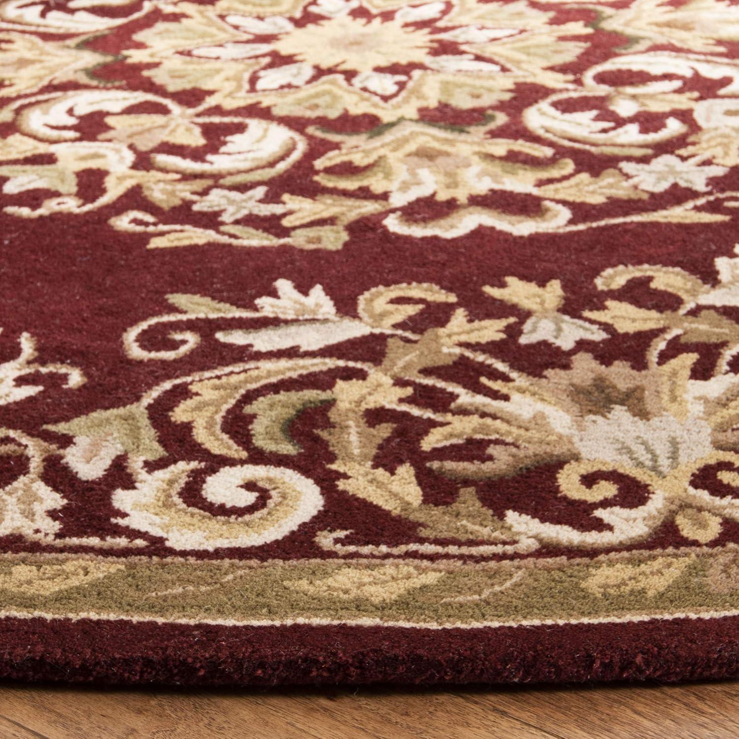 Heritage HG640 Handmade Area Rug - 6' Round - Red - Safavieh