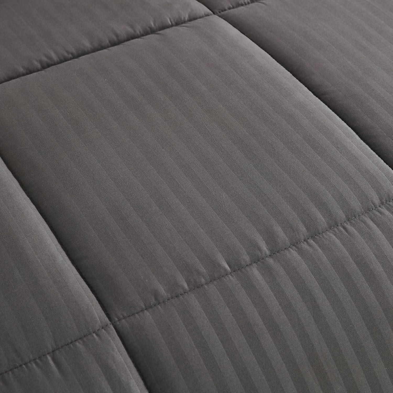 Sweet Home Collection Dobby Stripe Embossed Bed In a Bag Comforter Set