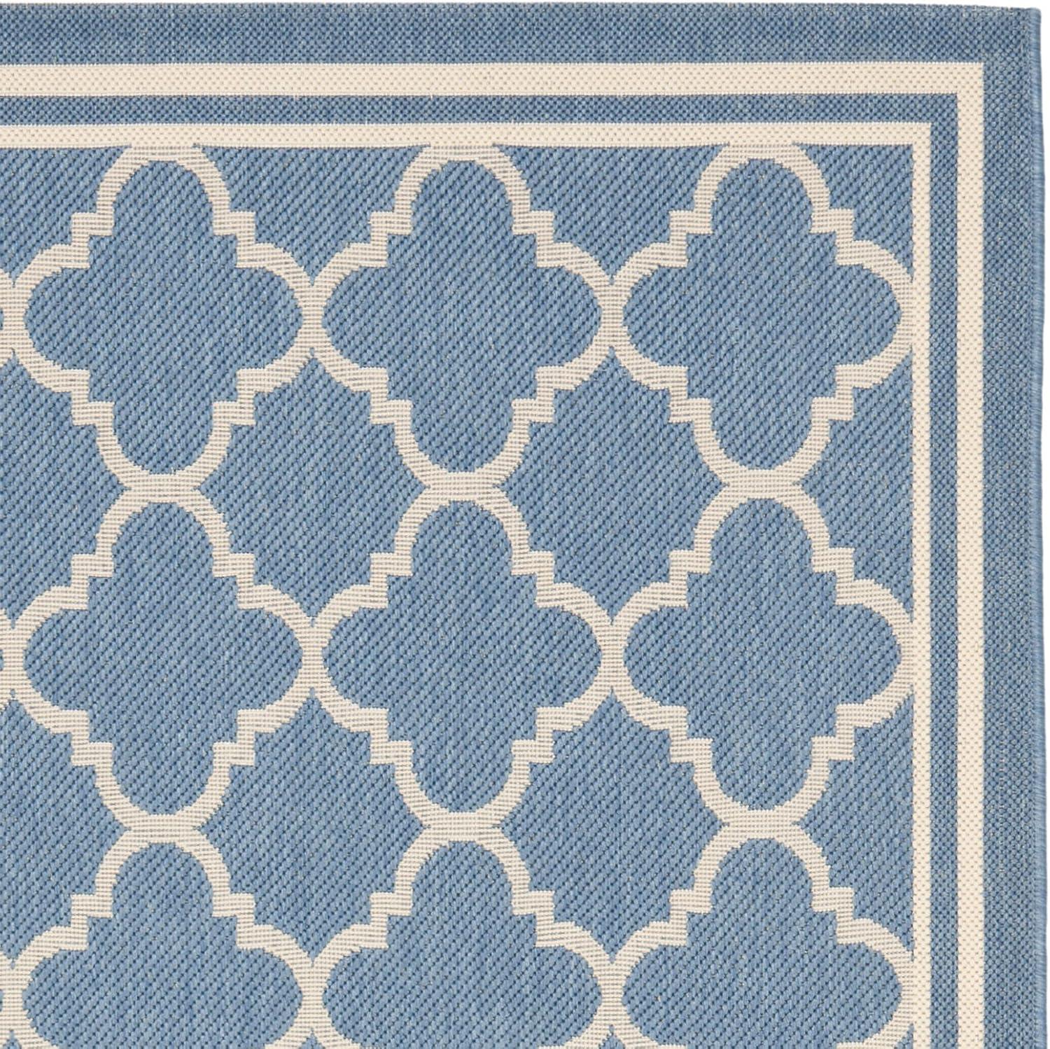 Courtyard CY6918 Power Loomed Indoor/Outdoor Area Rug - Blue/Beige - 5'3"x7'7" - Safavieh.