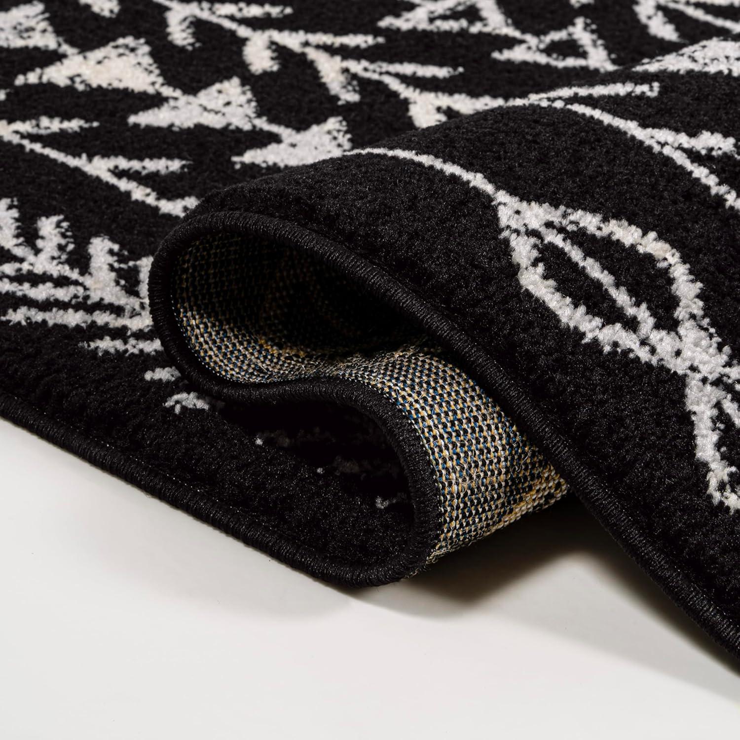 JONATHAN Y Ziri Moroccan Geometric Black/Cream 3 ft. x 5 ft. Area Rug