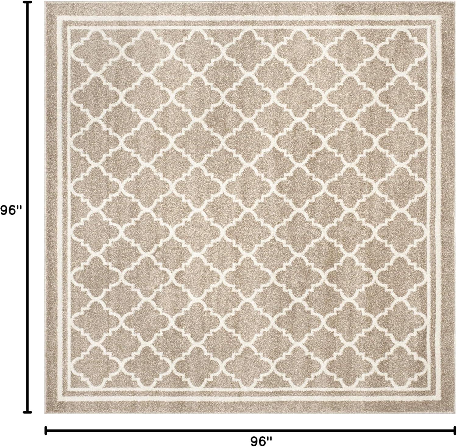 Amherst AMT422 Power Loomed Indoor Area Rug - Wheat/Beige - 8'x8' - Safavieh