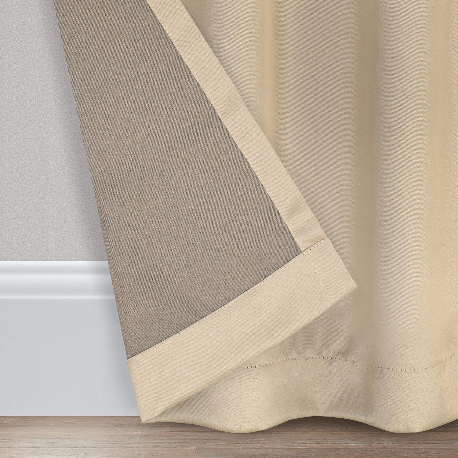 Taupe Blackout Polyester Rod Pocket Curtain Panel, 54" x 63"