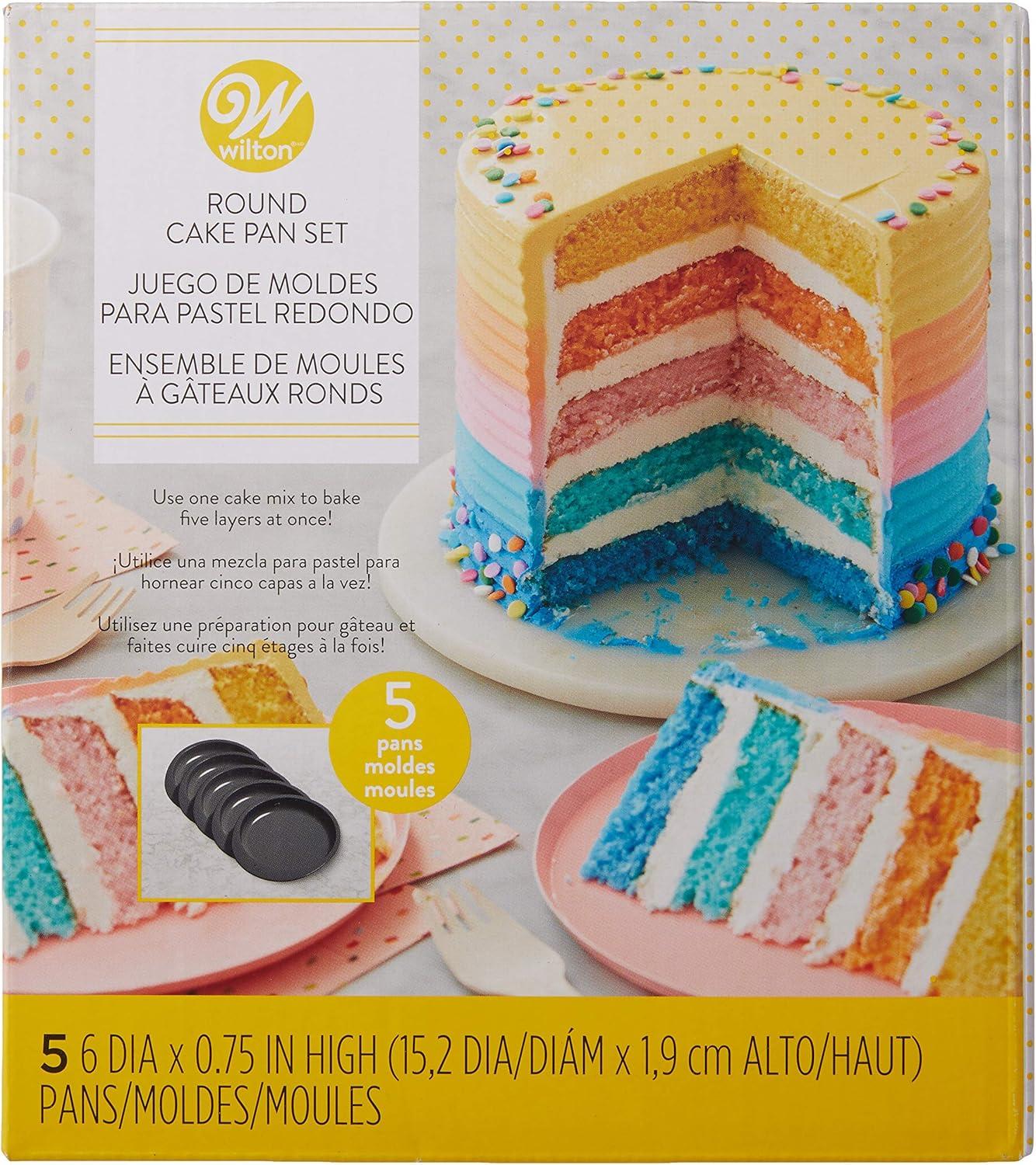 Wilton Easy Layers 5-Piece Layer Cake Pan Set, 6-Inch