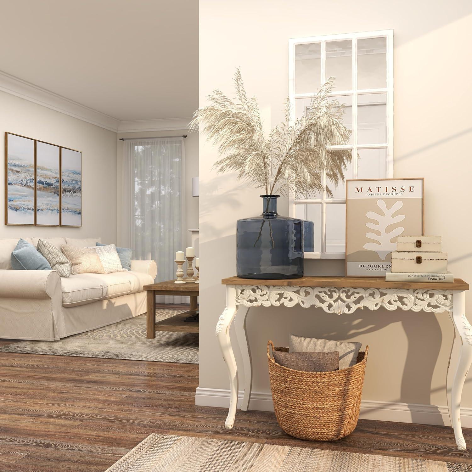 DecMode 17" Handmade Spanish Light Blue Recycled Glass Vase