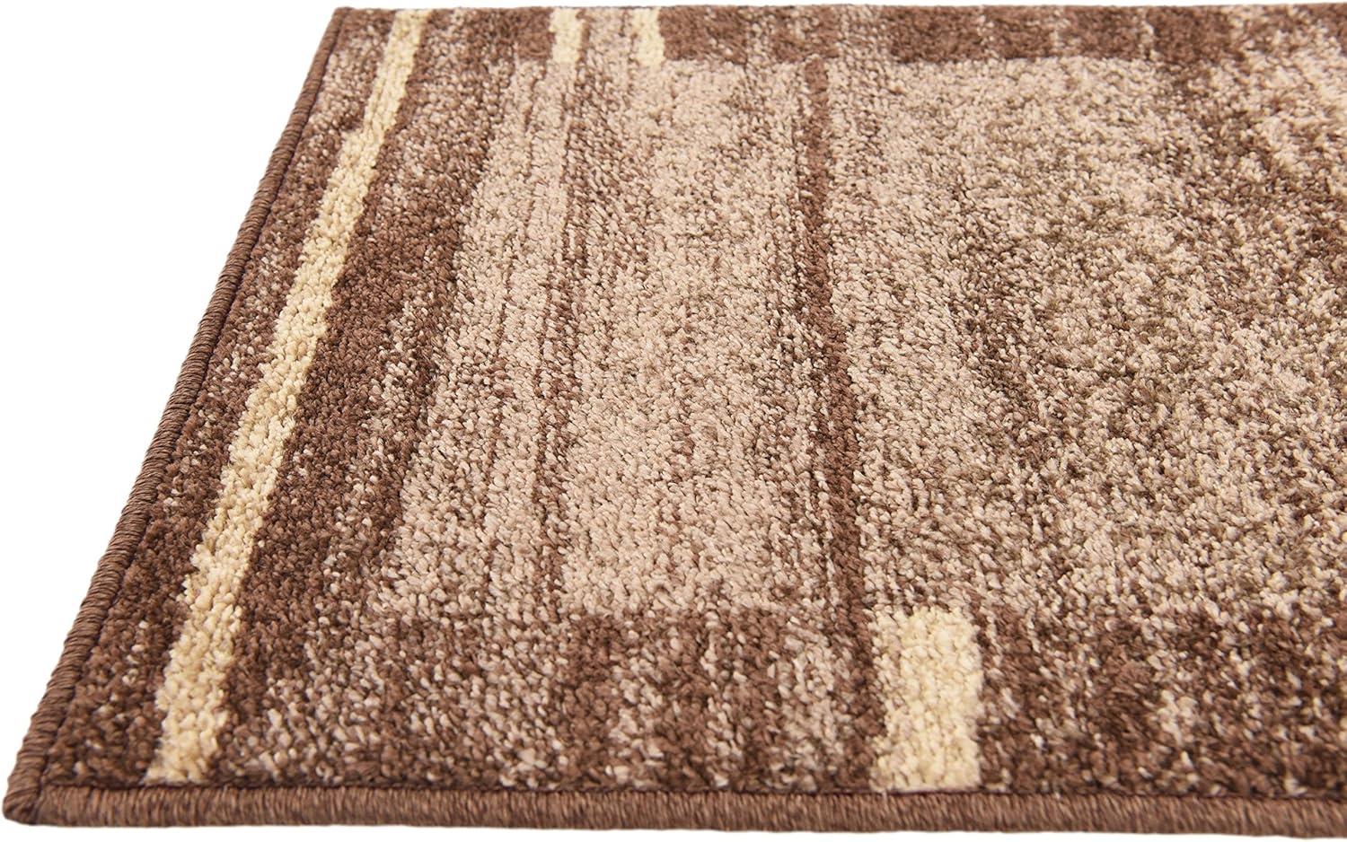 Modern Abstract Brown & Beige Indoor Area Rug - 2' x 3'