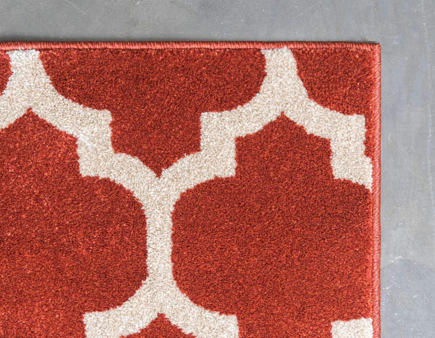 Unique Loom Trellis Collection Area Rug - Philadelphia (6' x 9' Rectangle Light Terracotta/Beige)