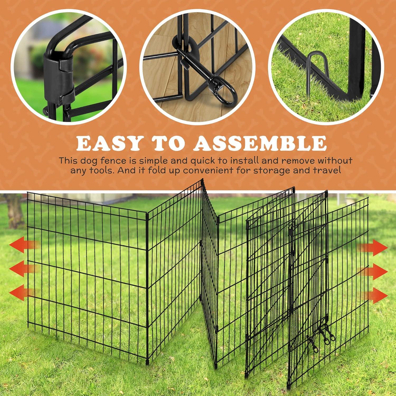 BestPet Puppy Pet Playpen 8 Panel Indoor Outdoor Metal Protable Folding Animal Exercise Dog Fence