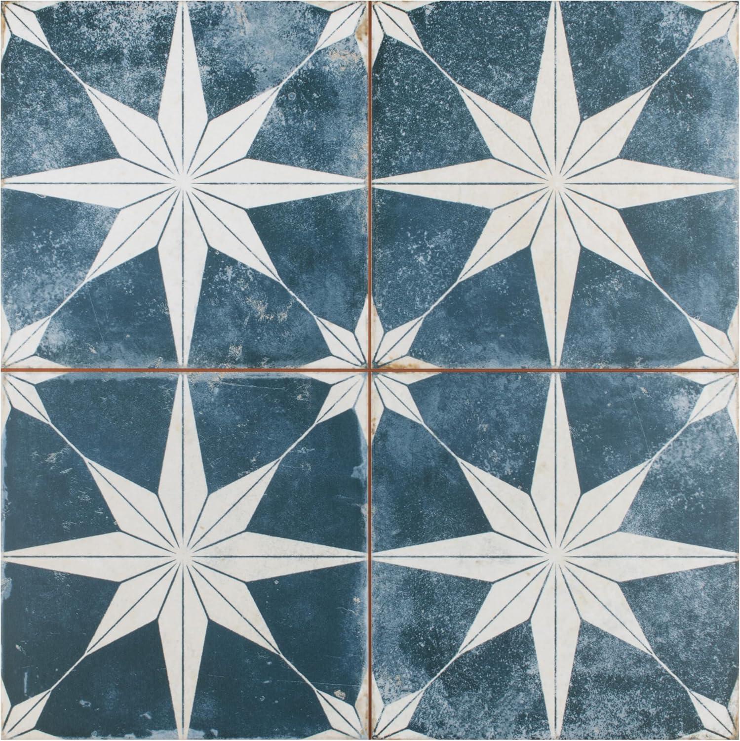 Kings Star Sky Blue and White Ceramic Floor and Wall Tile