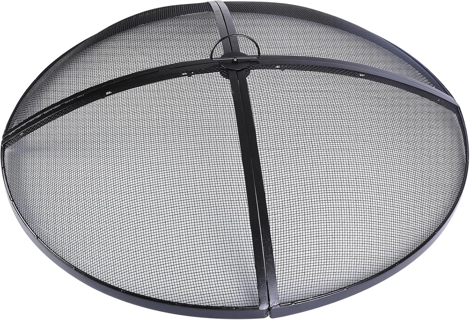 36Inch Round Screen Cover,Outdoor Patio Mesh FirePit Screens,Heavy Duty Steel Domed Ember Guard with Handle