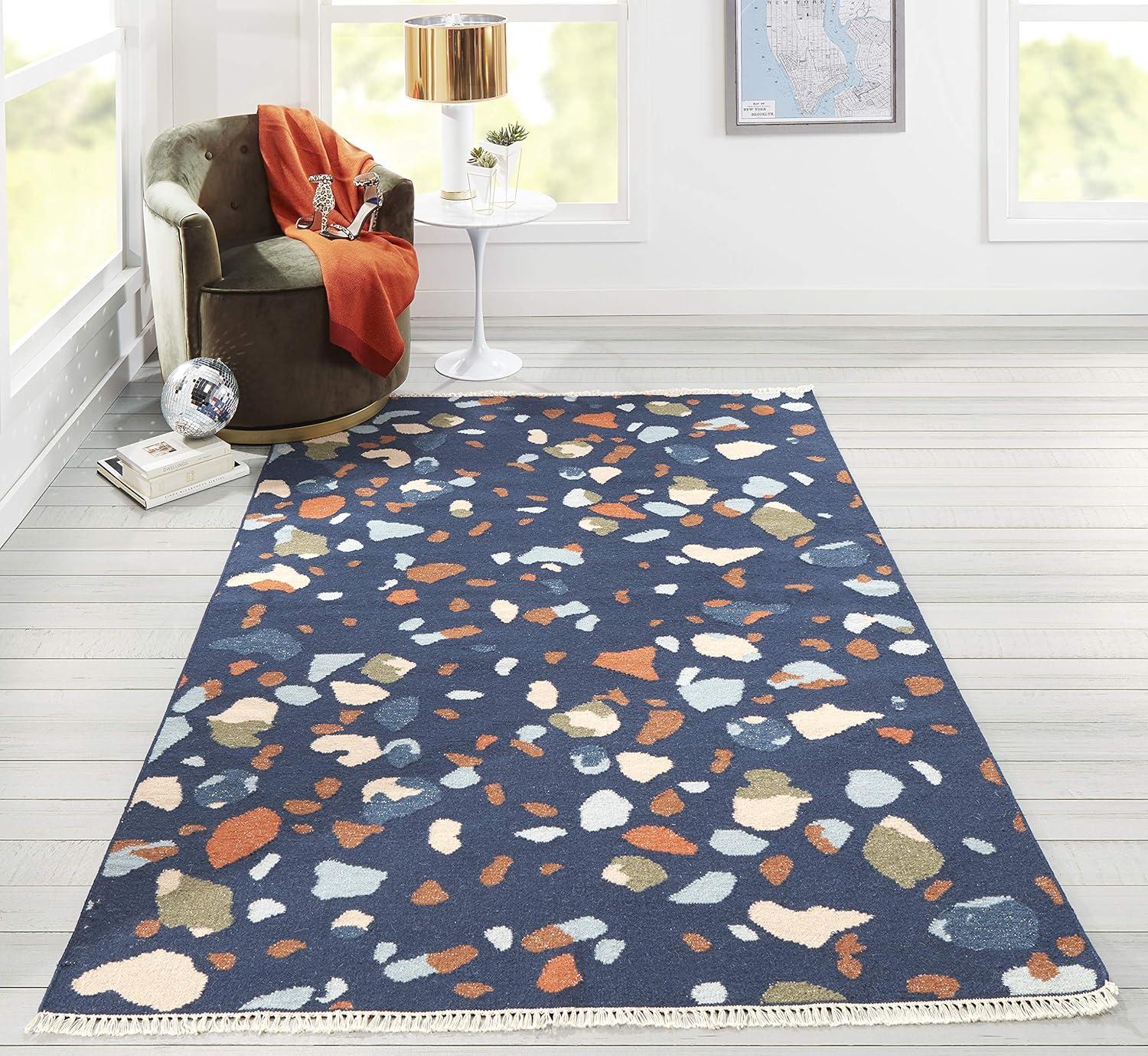 Novogratz Jem Terri Handmade Flatweave Navy Rug