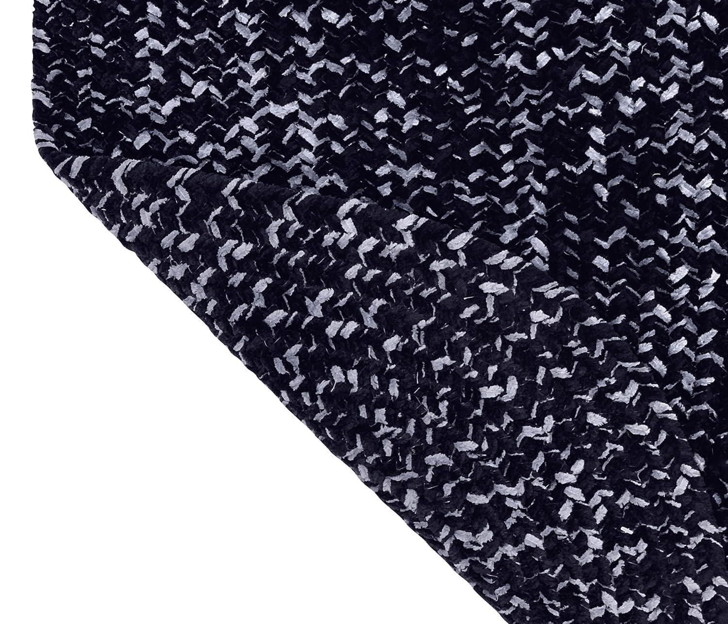 24" x 72" Chenille Tweed Collection Black & Gray Reversible Indoor Area Utility Runner Rug - Better Trends