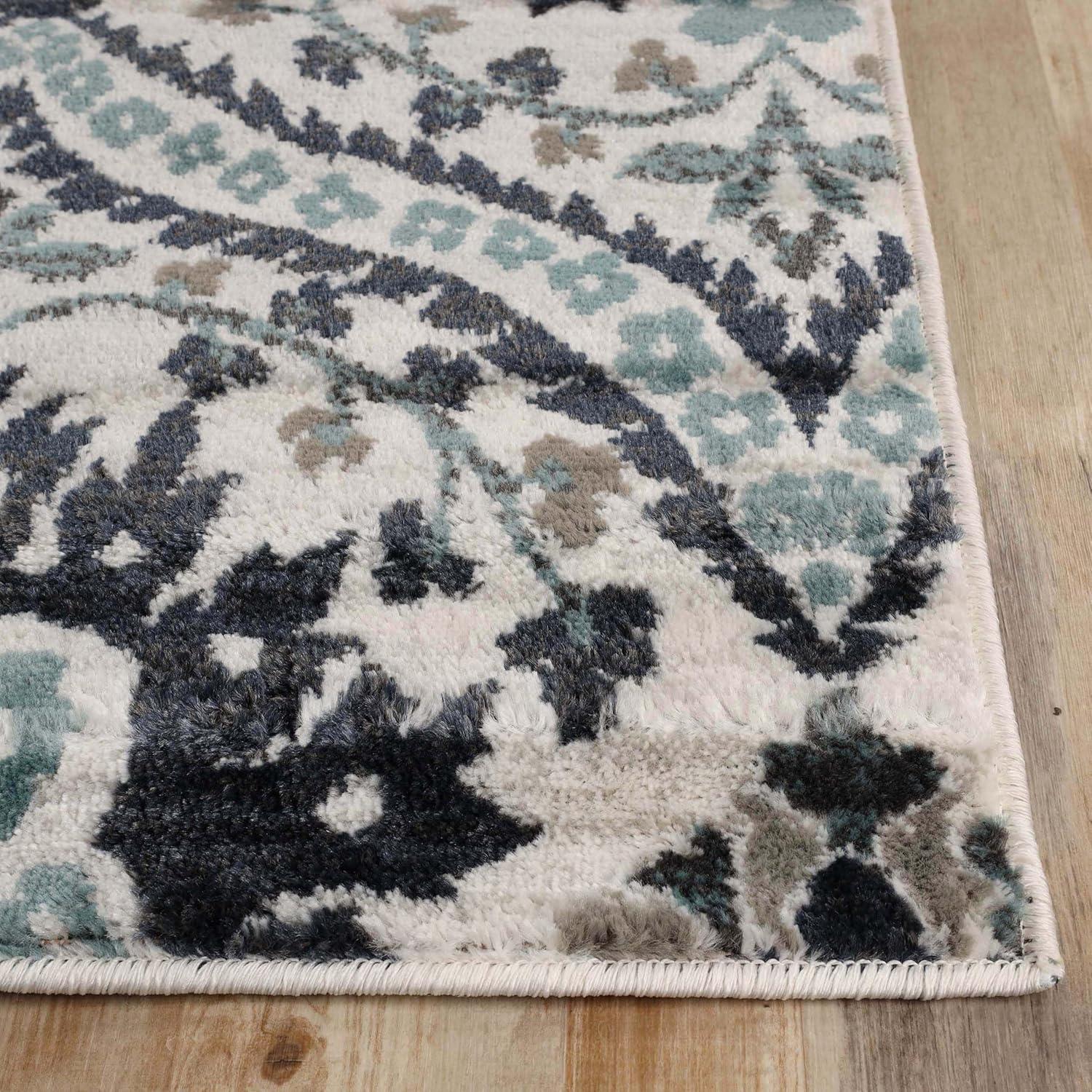 Superior Augusta Oriental Indoor Area Rug, 5' x 8', Deep Royal