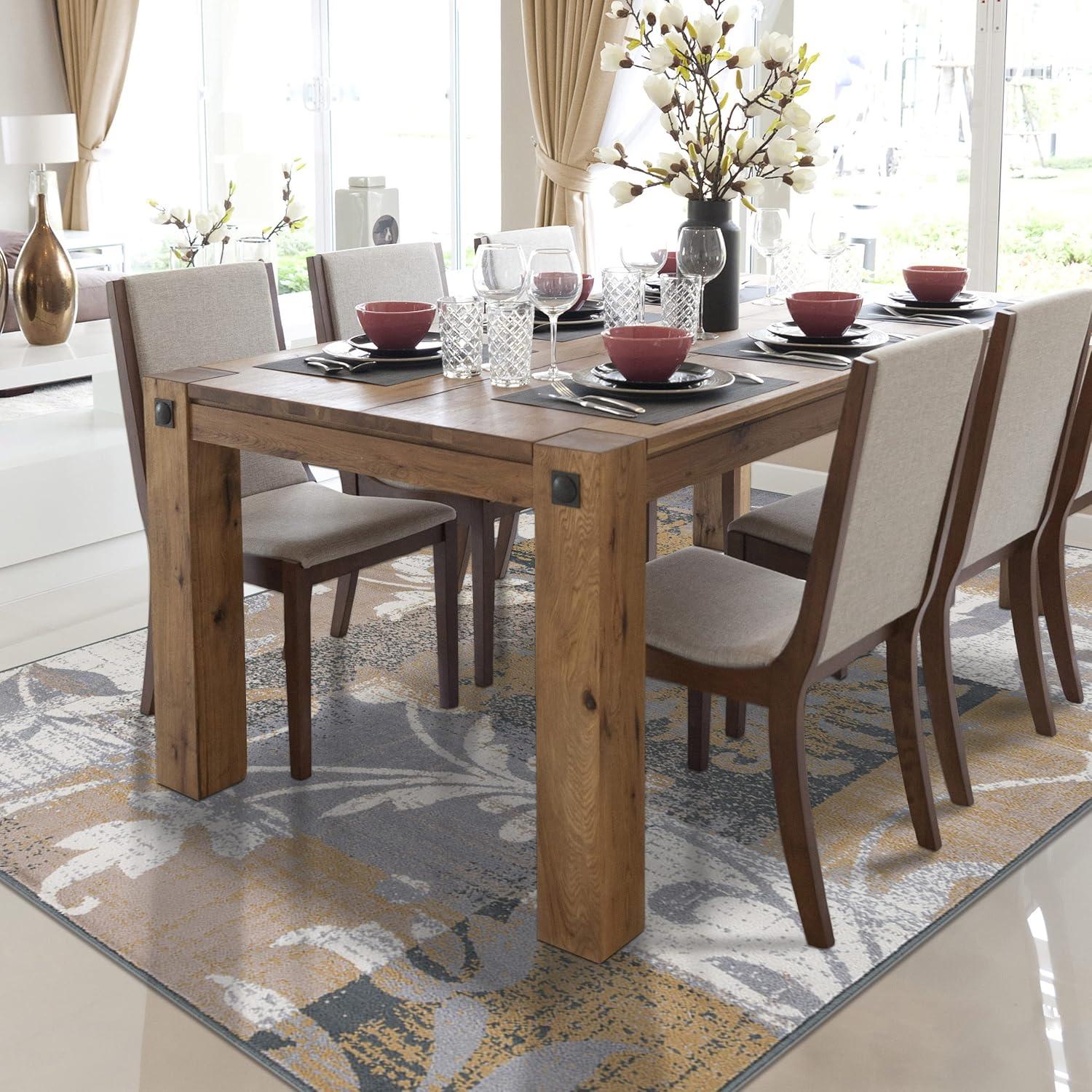 Superior Pastiche Floral Indoor Area Rug, 5' x 8', Camel