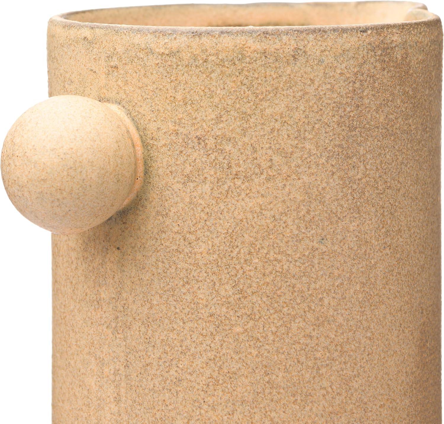 Creative Co-Op Modern Small Stoneware Pitcher or Vase, Putty Brown