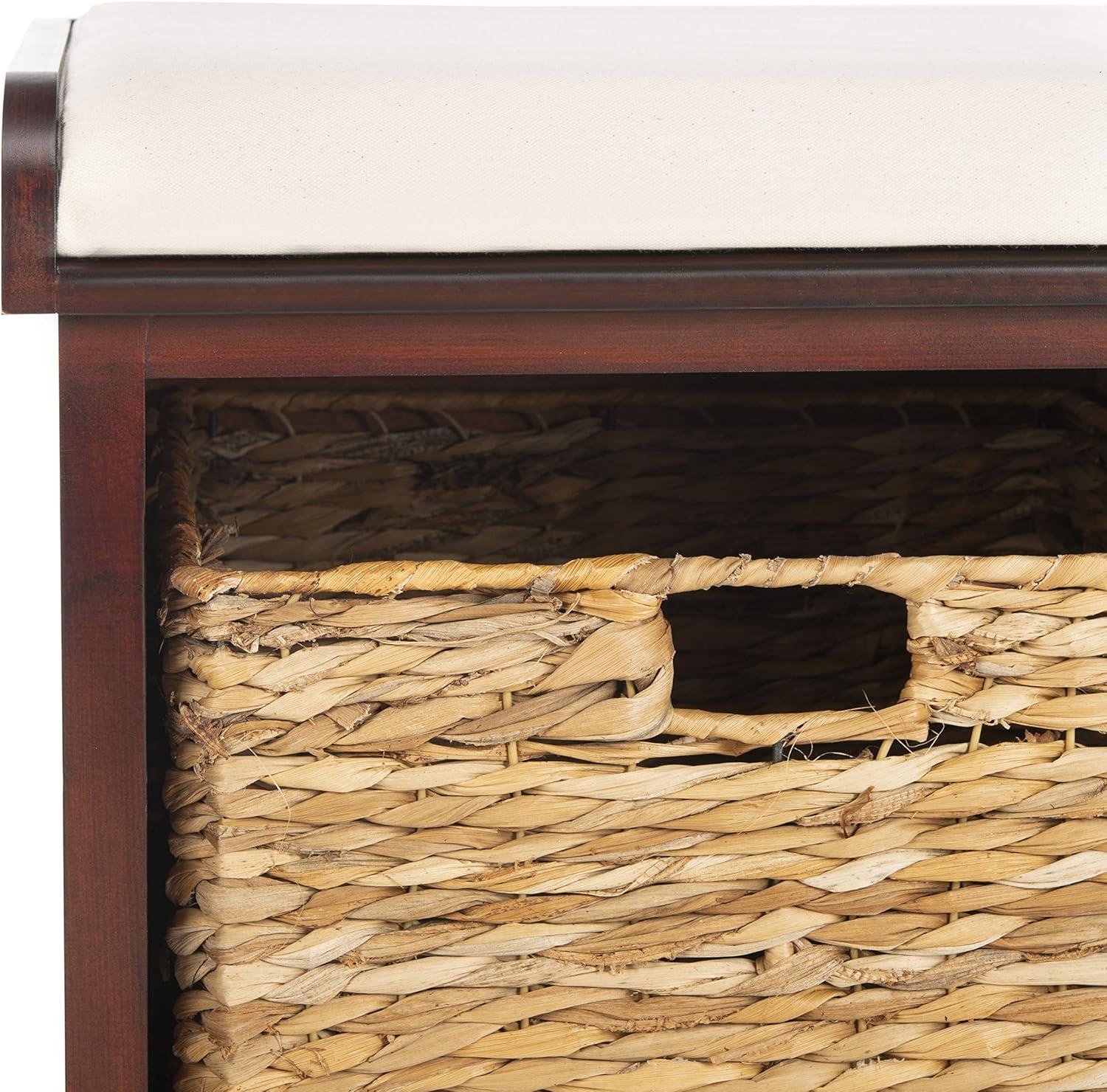 Freddy Wicker Storage Bench - Cherry - Safavieh