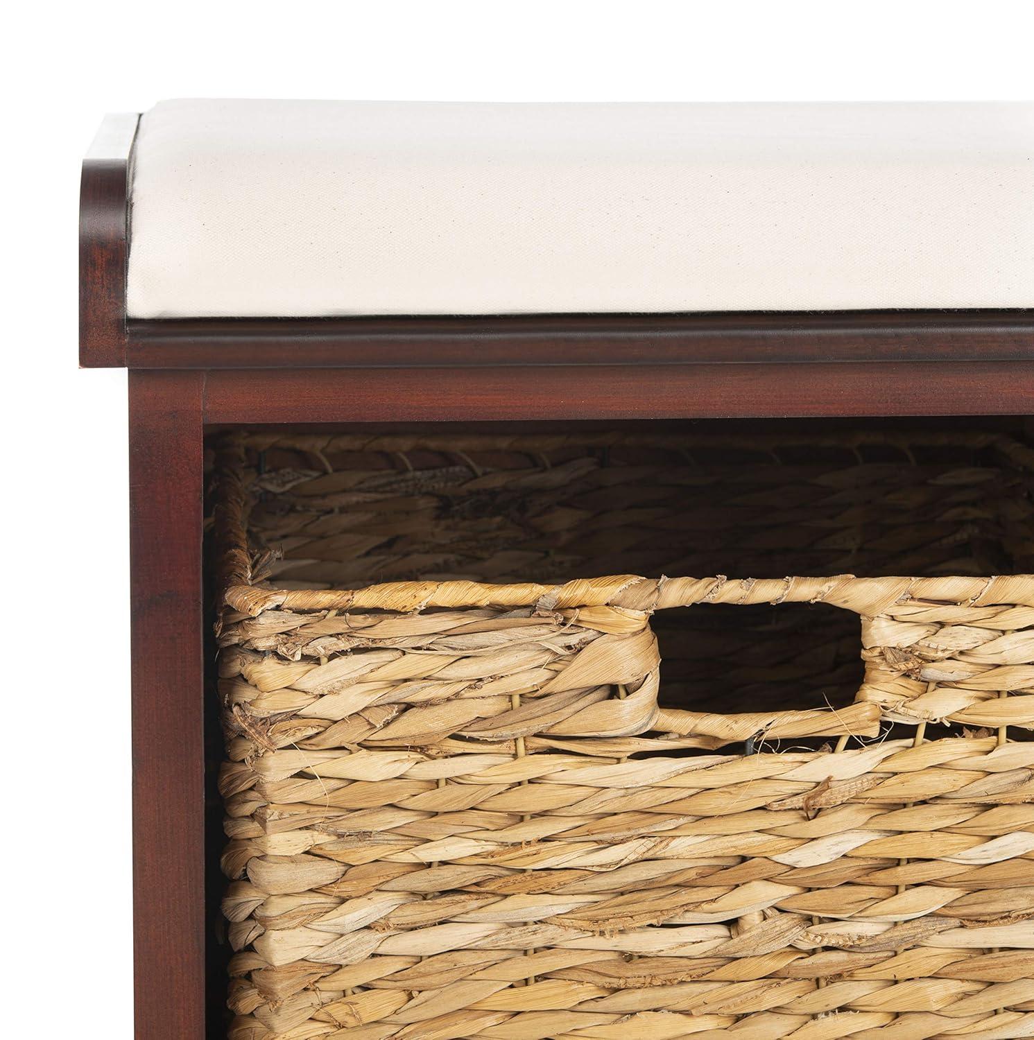 Freddy Wicker Storage Bench - Cherry - Safavieh