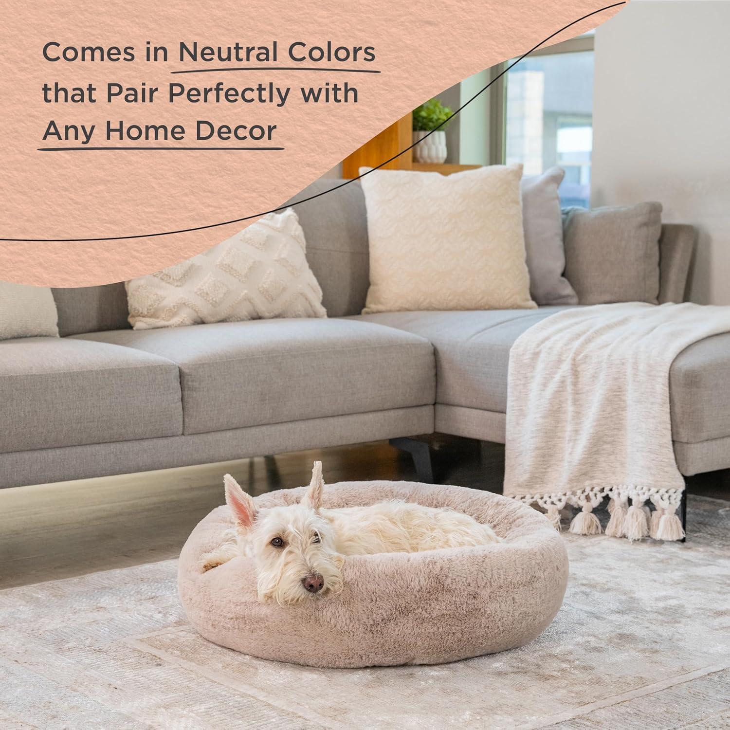 Best Friends By Sheri Best Friends by Sheri SnuggleSoft Faux Fur Memory Foam Calming Donut Bed