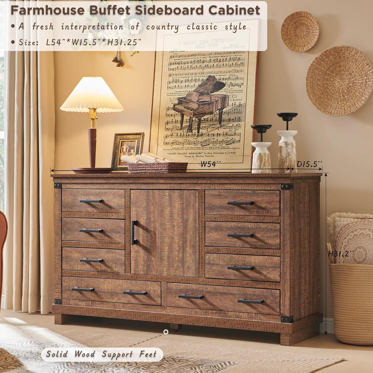 Nightstand with Charging Station & 2 Drawers, Farmhouse 18" Wide Night Stand, Rustic End Table for Bedroom, Reclaimed Barnwood