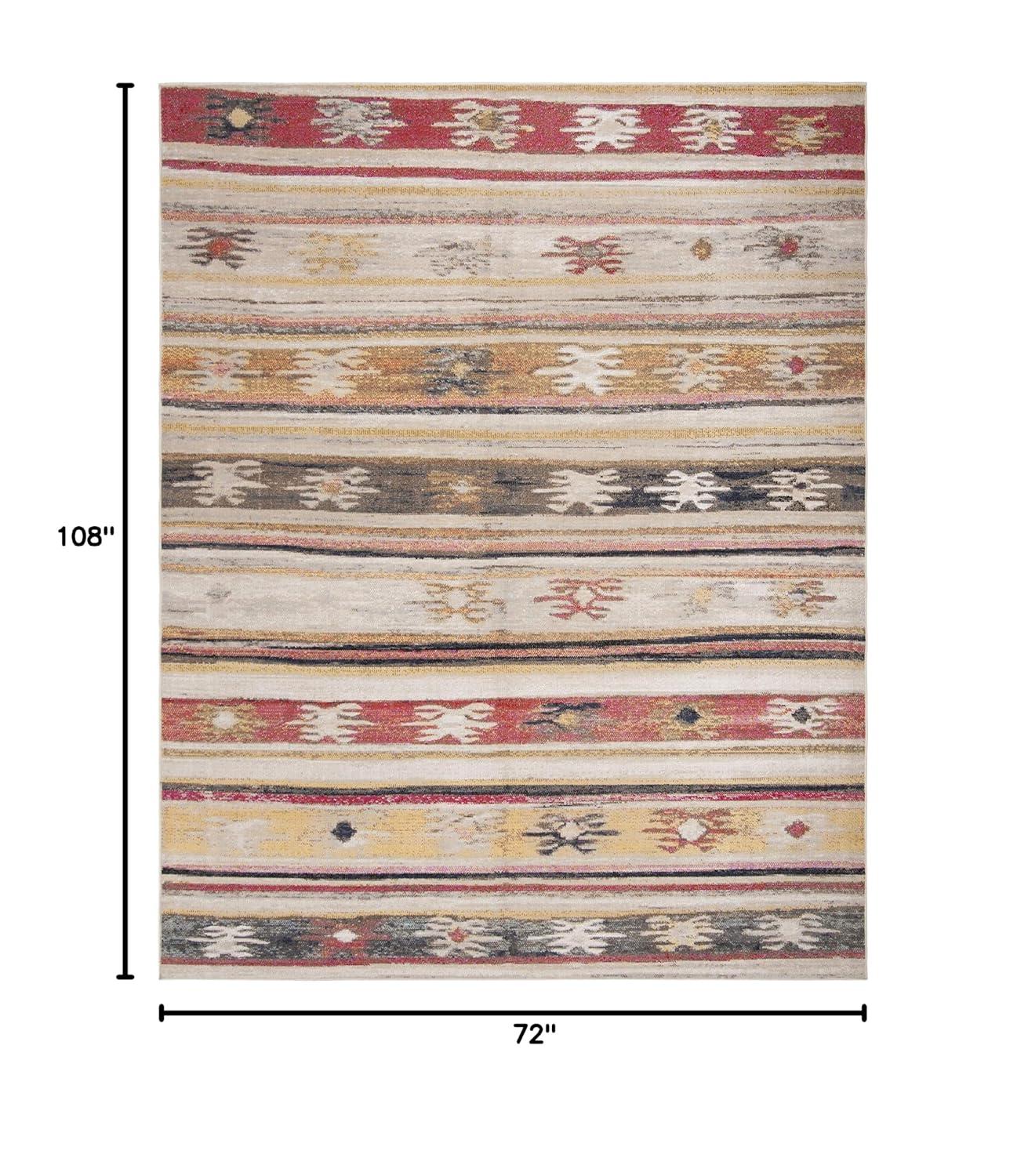 SAFAVIEH Outdoor MTG238E Montage Collection Taupe / Multi Rug
