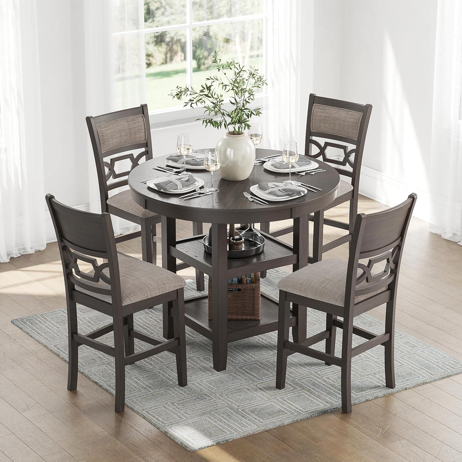 Ashley Furniture Wrenning Gray Counter Height Dining Table Set - Set of 5