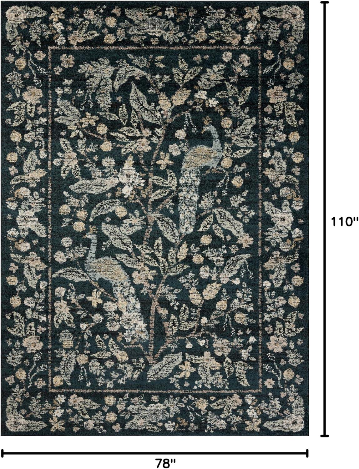 Rifle Paper Co. x Loloi Laurel Navy Area Rug