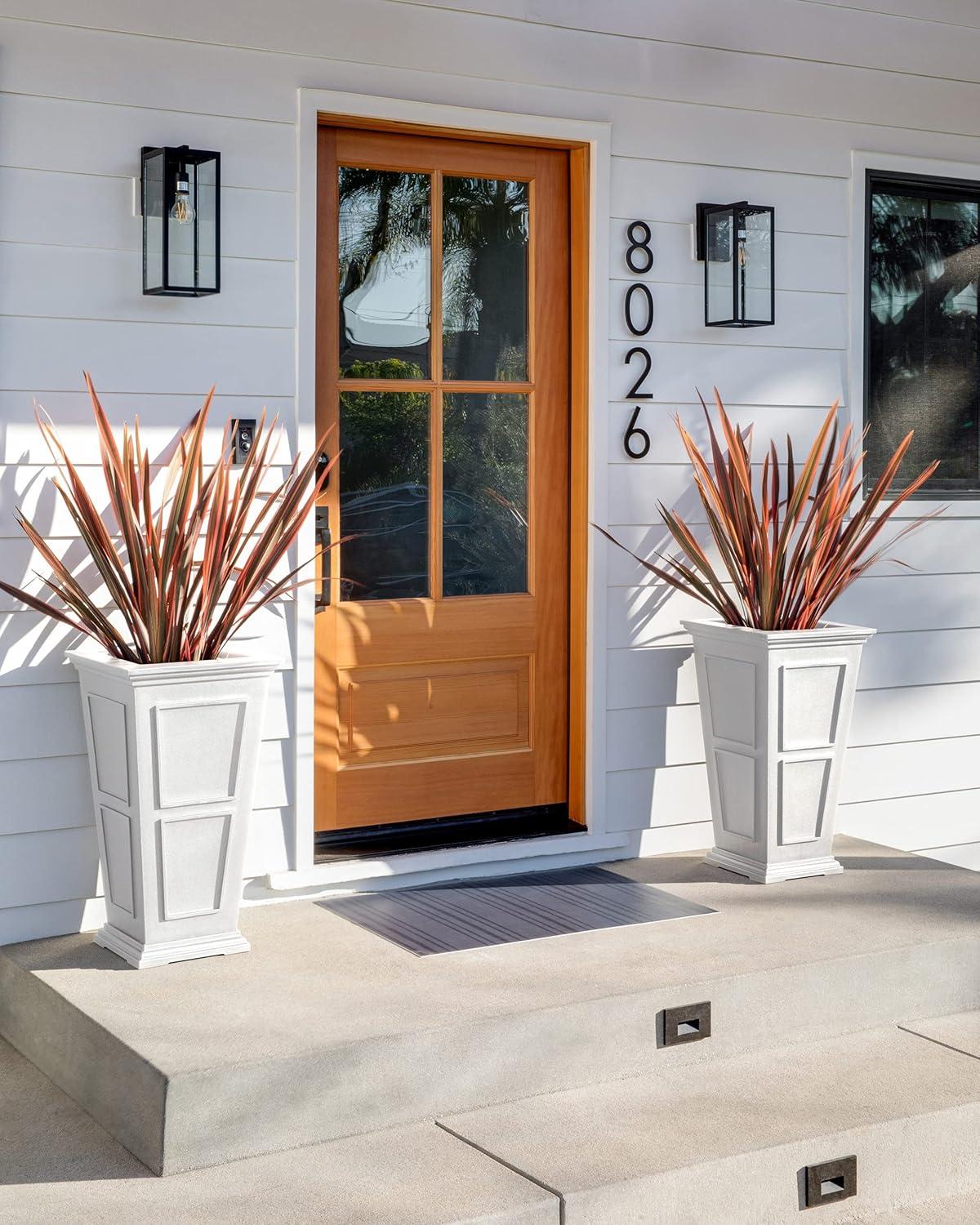 Veradek Brixton Tall 28" Plastic Planter - White