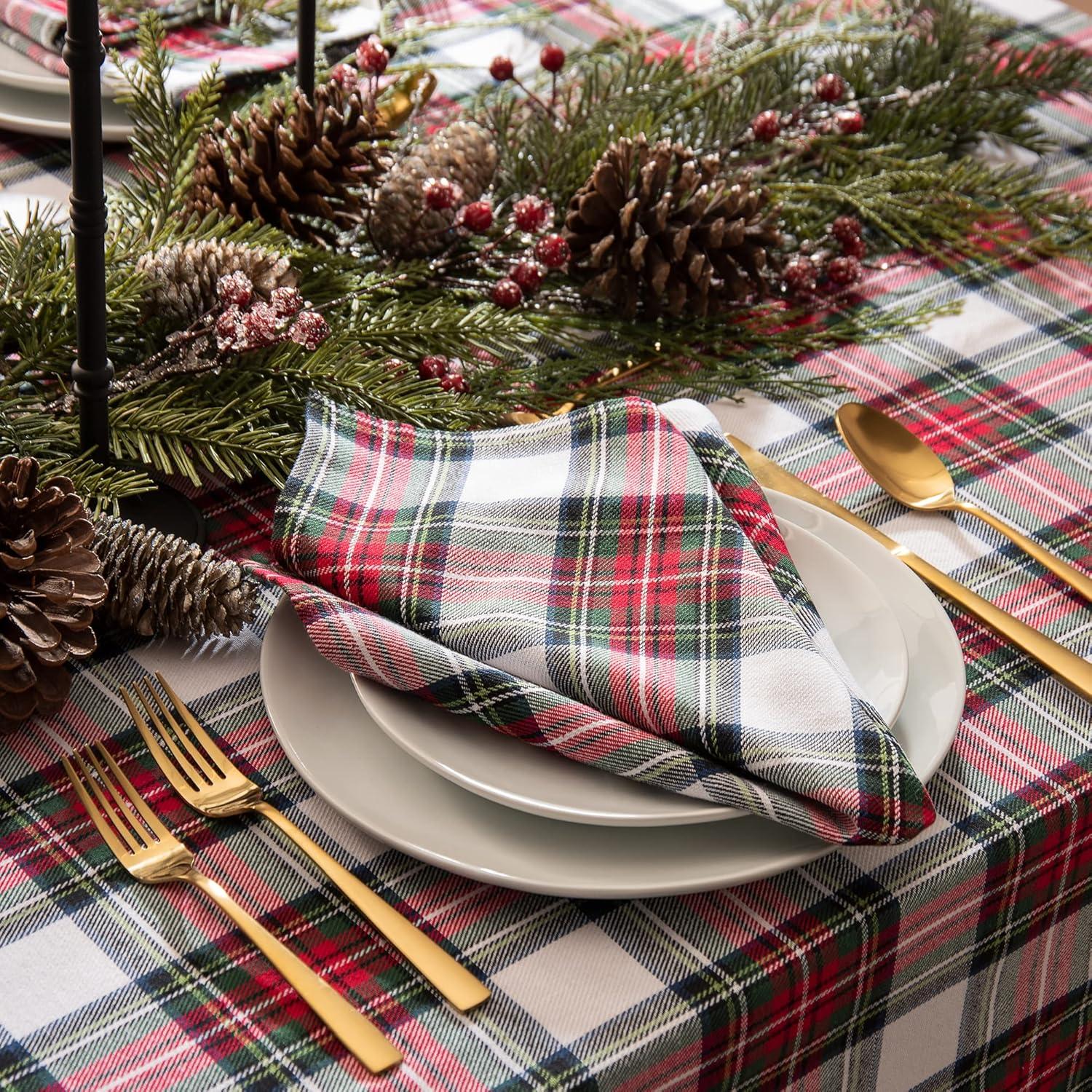 Christmas Classic Holiday Plaid Cotton Napkin Set of 8