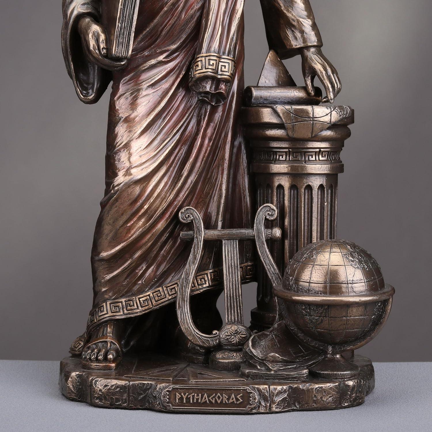 Veronese Design 11 Inch Pythagoras of Samos Greek Mathematician Philosopher Cold Cast Resin Bronze Finish Sculpture